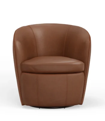 AzurdeeTopGrain100 GenuineItalianLeatherSwivelBarrelChair 749069