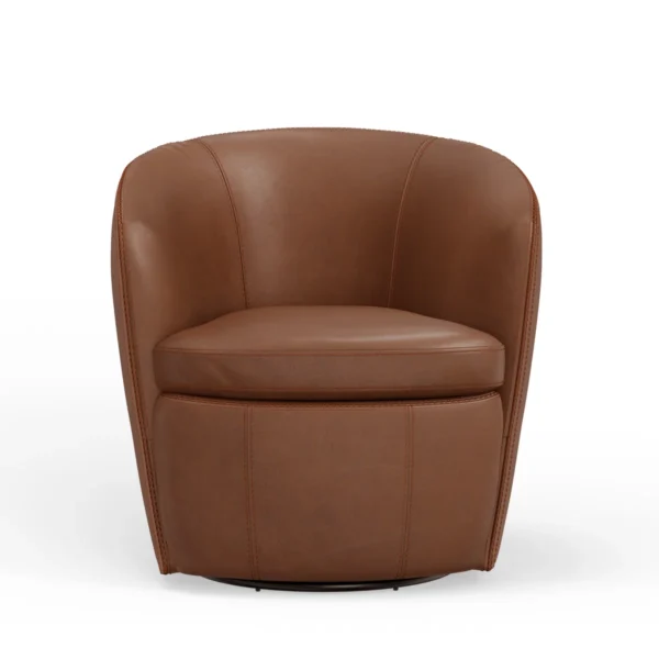 AzurdeeTopGrain100 GenuineItalianLeatherSwivelBarrelChair 749069