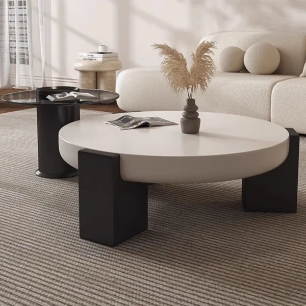 High levelSimpleRoundCoffeeTableLivingRoomSolidWoodCoffeeTable 121639