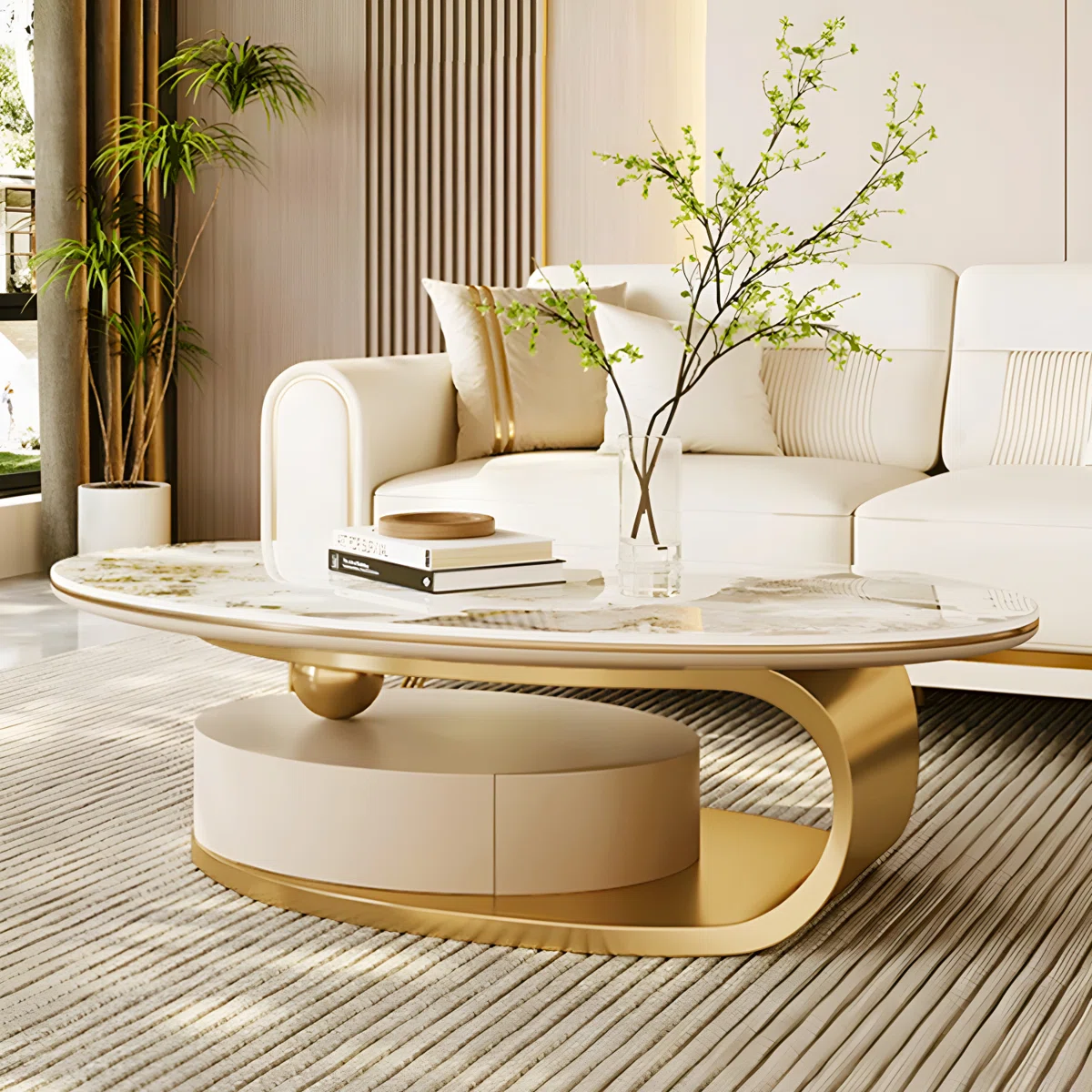 Modern Oval Coffee Table 51