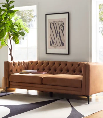 Button-Tufted Upholstered Sofa 84"